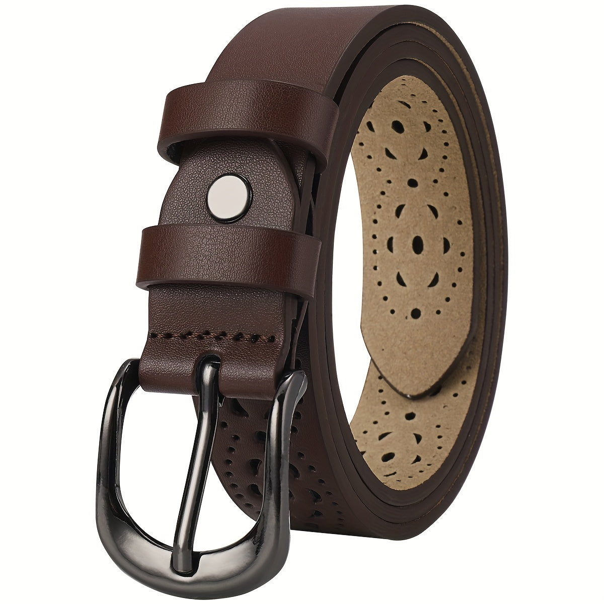 Women's Genuine Leather Belt with Needle Buckle for Jeans and Skirts