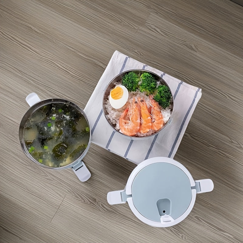 Caja de almuerzo de acero inoxidable de múltiples capas con gran capacidad, recipiente bento a prueba de fugas