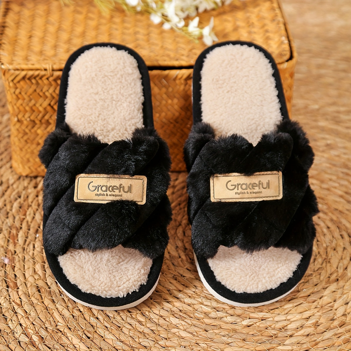 Women's Casual Indoor Flat Open-Toe Slippers for All Seasons
