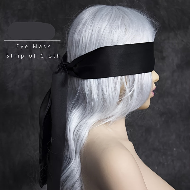 Adult Satin Eye Mask with Adjustable Ribbon for Sleep and Sensual Play
