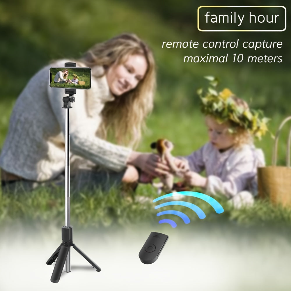 iPhone, Samsung va Android smartfonlar uchun tripod va masofadan boshqarish pultiga ega teleskopik selfie tayoq, 360° aylanish.