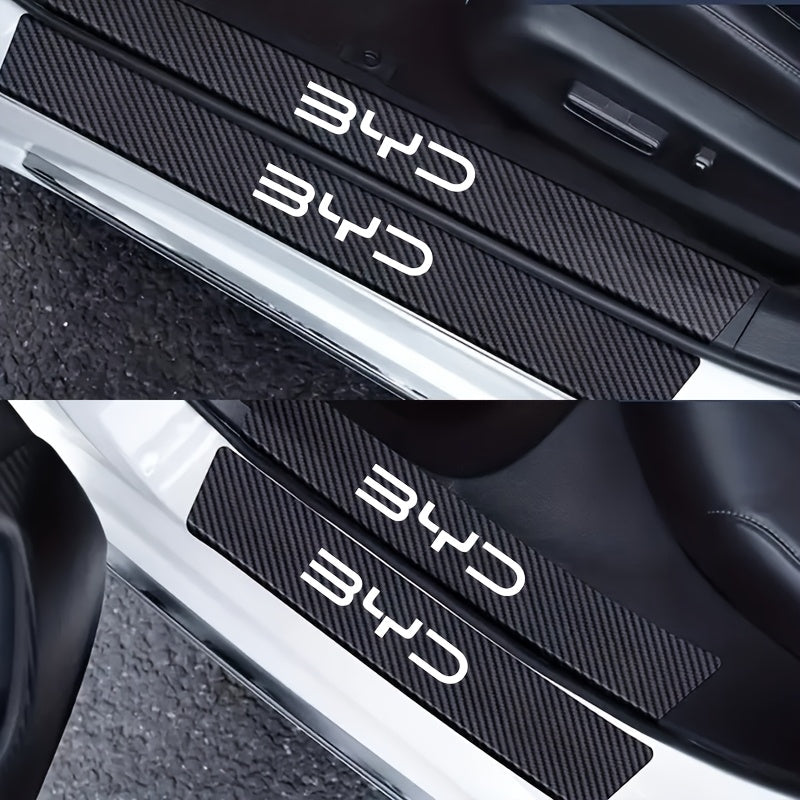 Car Floor Mats Carbon Fiber Non-Slip Scratch-Resistant Black White 10.16cm