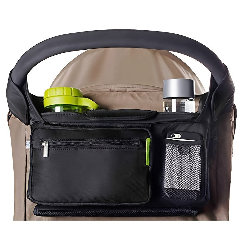 Large Capacity Diaper Bag for Stroller with Bottle and Water Cup Storage