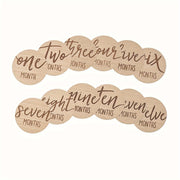 Set of 6 Wooden Double-Sided Milestone Cards for Monthly and First Year Growth