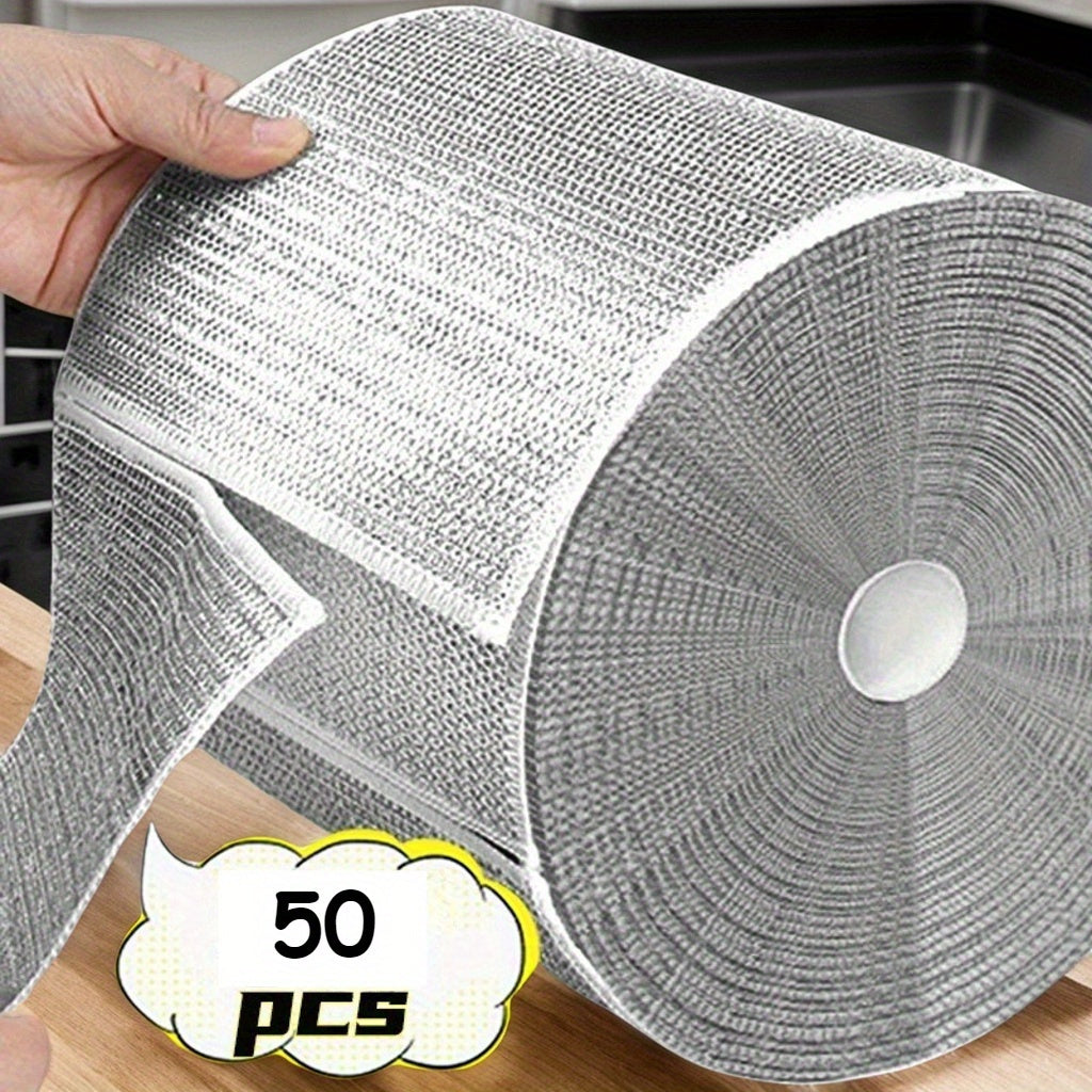 Microfiber Dish Cloths Set 5-50 Pieces Double-Sided Scouring Pads Kitchen Cleaning