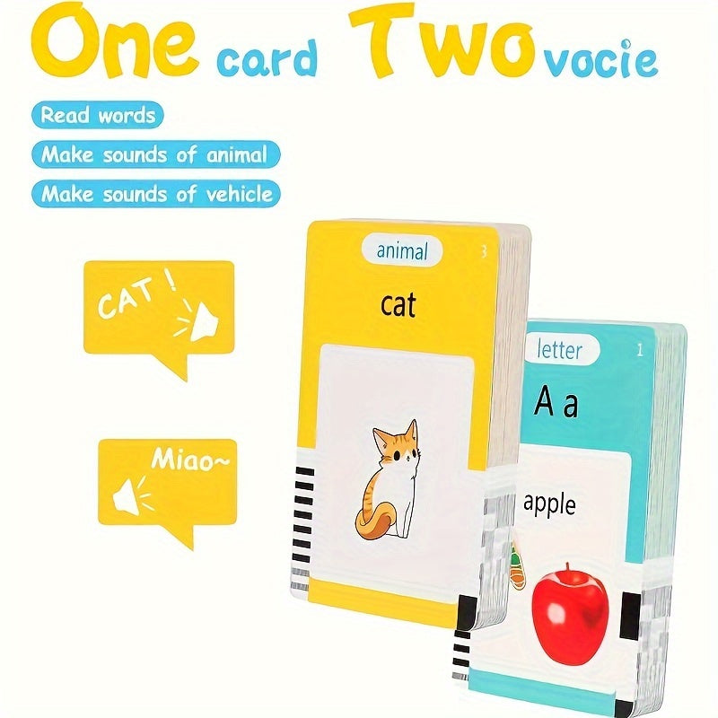 Educational Flash Cards for Kids Age 3 Plus Double-Sided Interactive Learning Toy with Rechargeable Battery