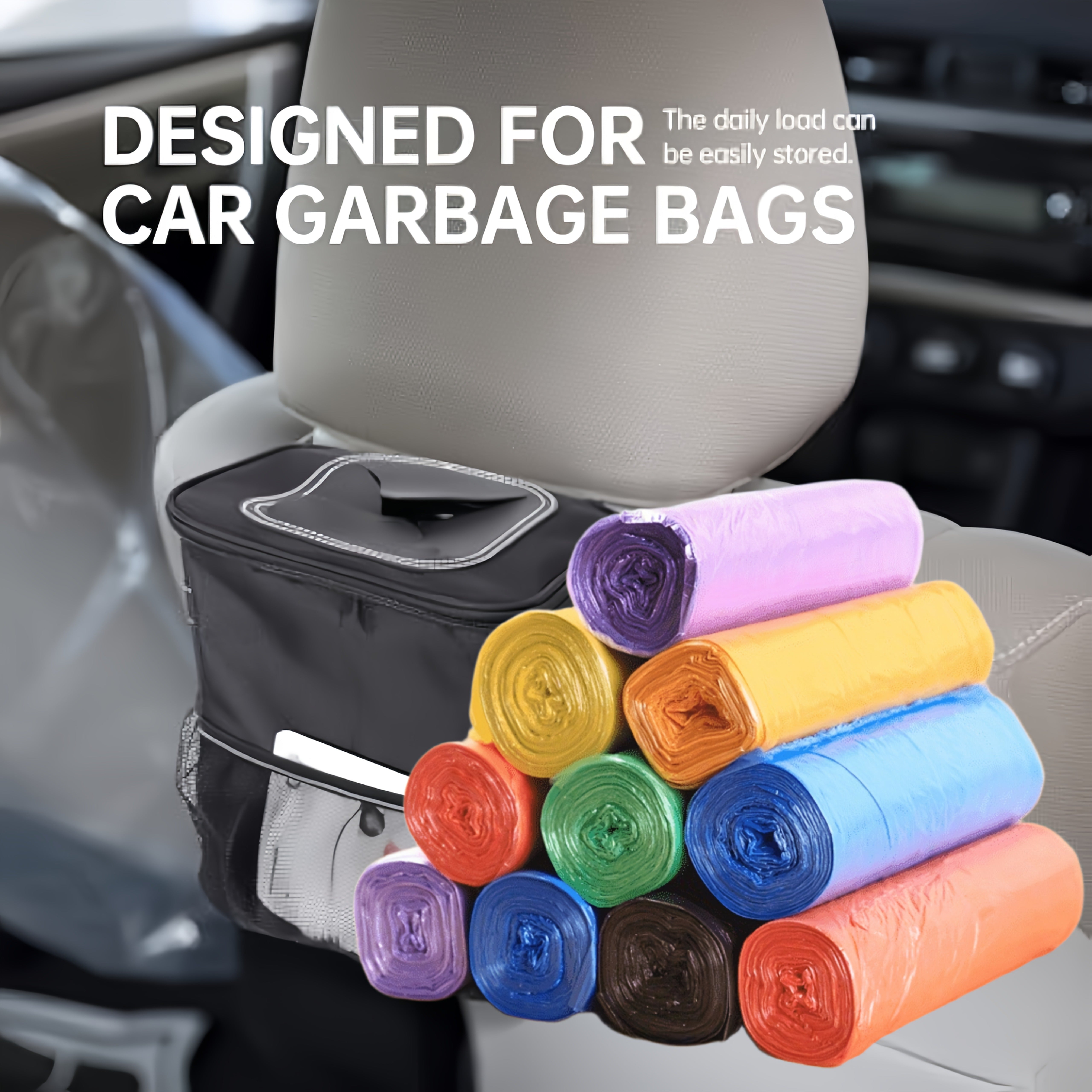 5 Rolls and 1 Pack Disposable Garbage Bags for Car Trash Can Office Kitchen