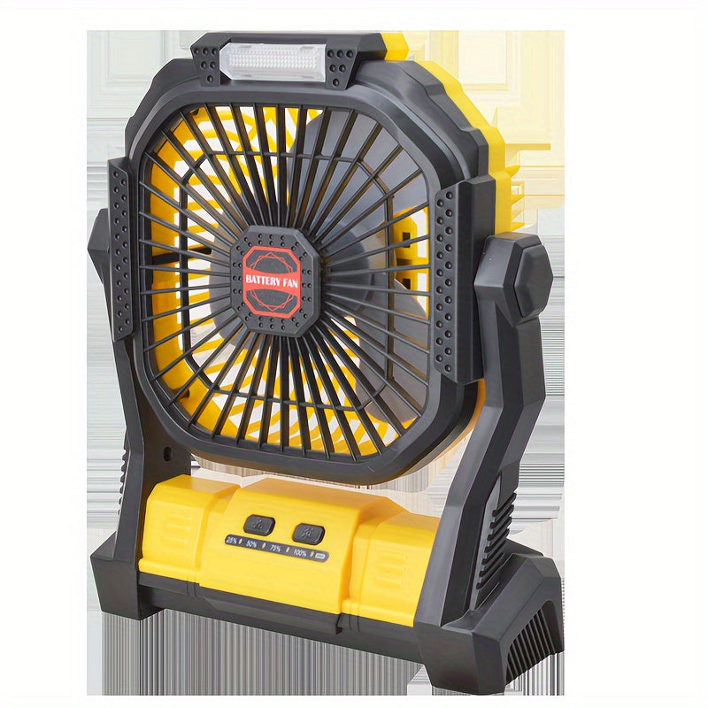 Portable Personal Fan with LED Light and Hook, USB Rechargeable, 4 Speeds