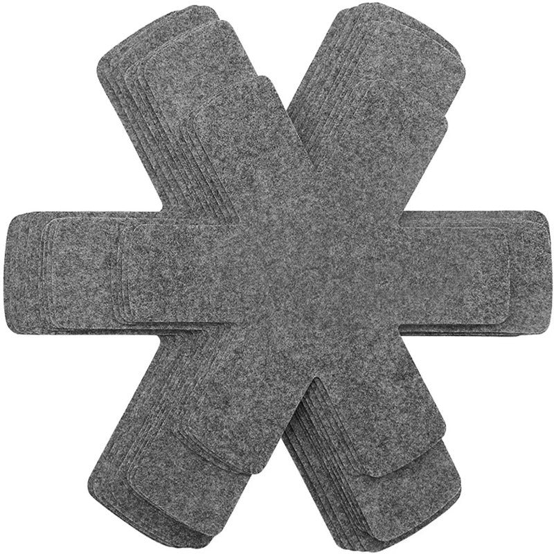 Set of 9 Non-Stick Plush Pads for Pots and Plates Kitchen Cookware Protectors