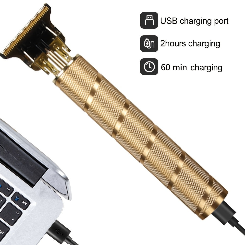 3-piece professional hair clipper trimmer set with USB rechargeable LCD display electric razor T-shape blade hair dryer