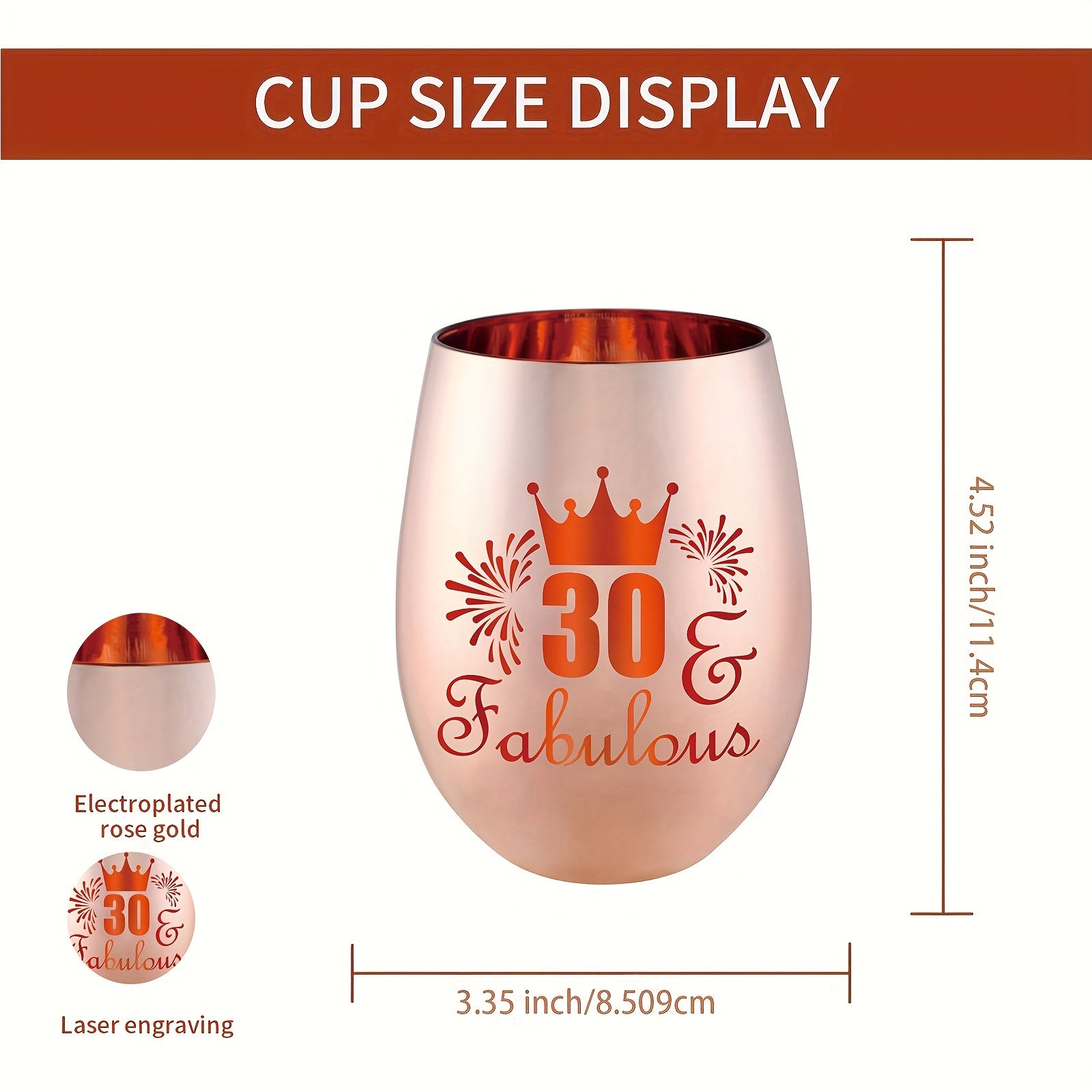 Glass Birthday Cup for Women 30th-70th Reusable Durable Drinkware