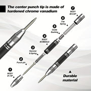 Automatic 130mm High-Speed Steel Center Punch Durable Aluminum Alloy Hand Tool for Metal Wood Glass