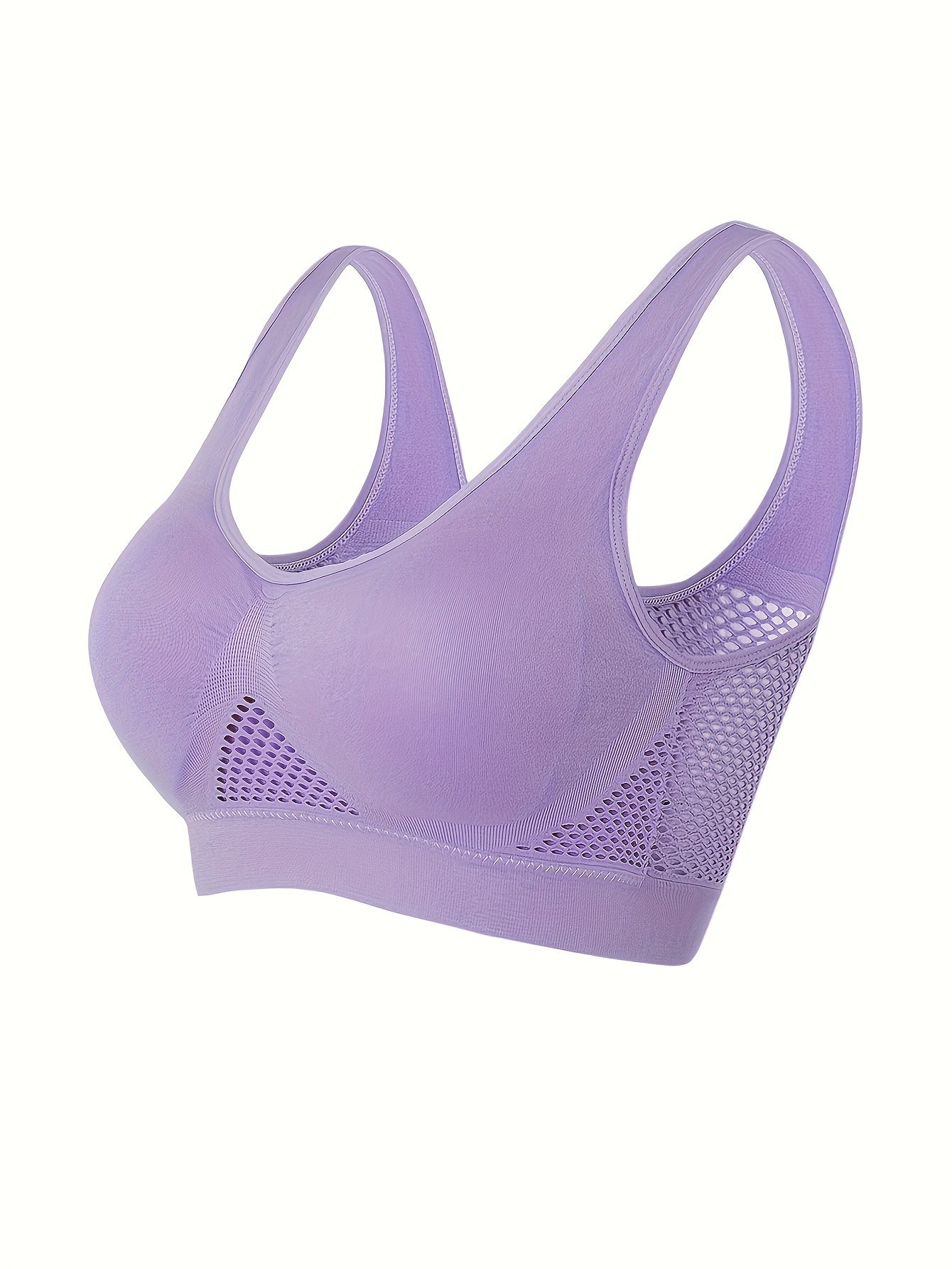 Women's Plus Size Sports Bra Hollow-Out Support Padded Running Activewear