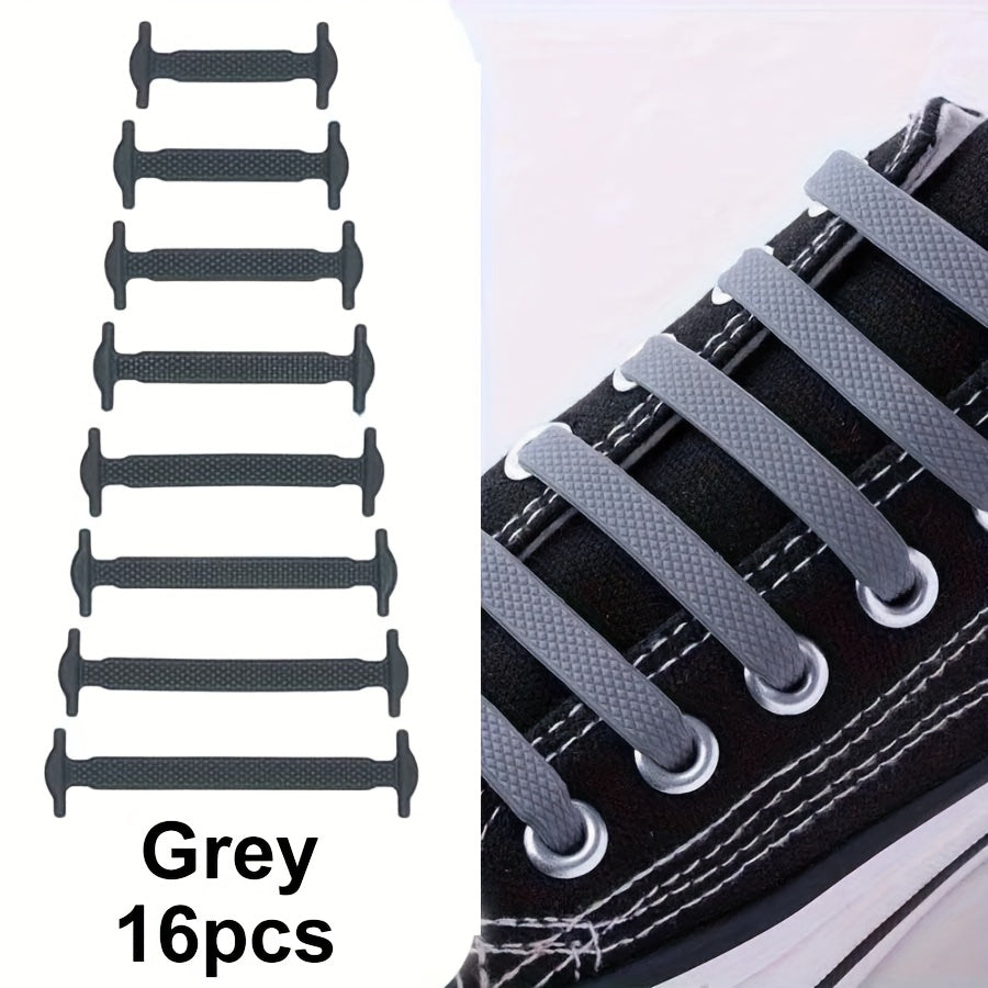 Unisex Elastic No-Tie Shoelaces for Sneakers Canvas Shoes 16 Pieces