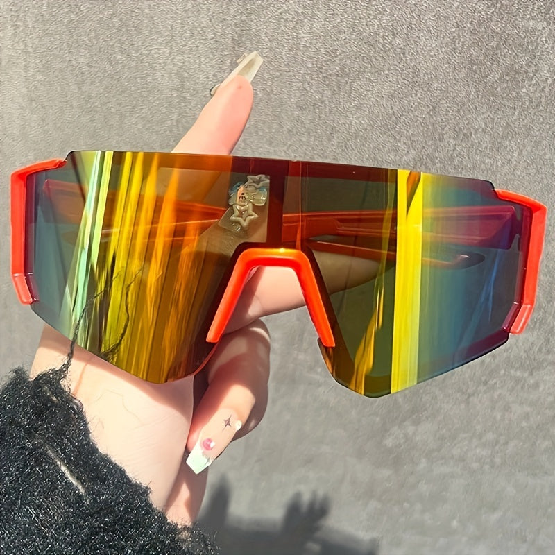 Women's Sports Cycling Sunglasses Large Frame Ink Coating Metal Hinge