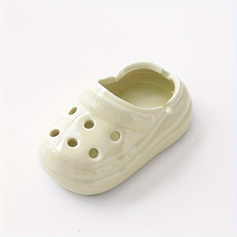 Unisex Ceramic Clam-Shaped Ashtray Soft Clay Home Office Decor