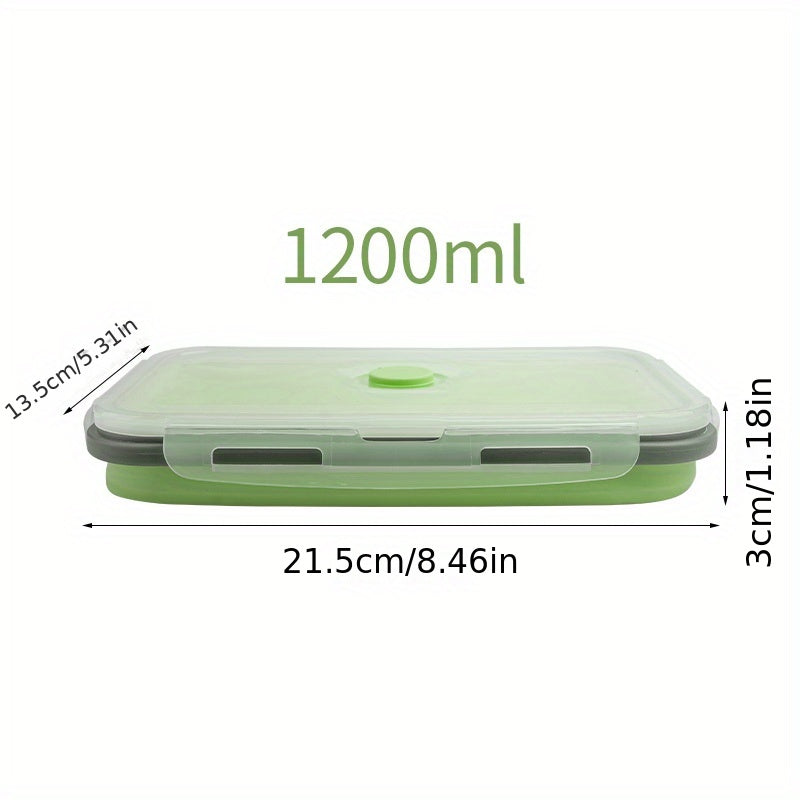 Juego de 4 recipientes de silicona apilables para almacenamiento de alimentos con tapas para almuerzos