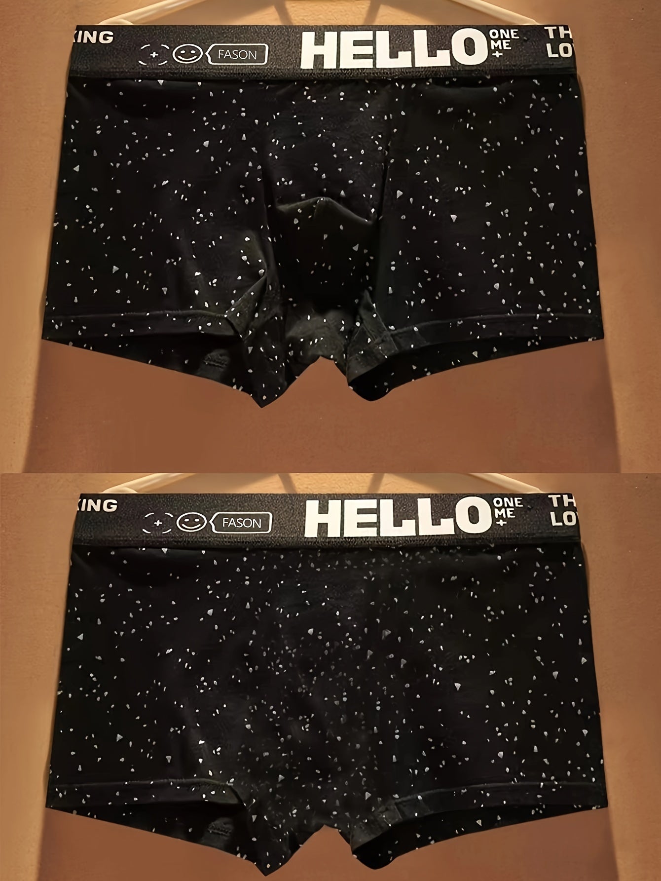 Men's Boxer Briefs with Soft Sweat-Wicking Fabric and Star Print Design