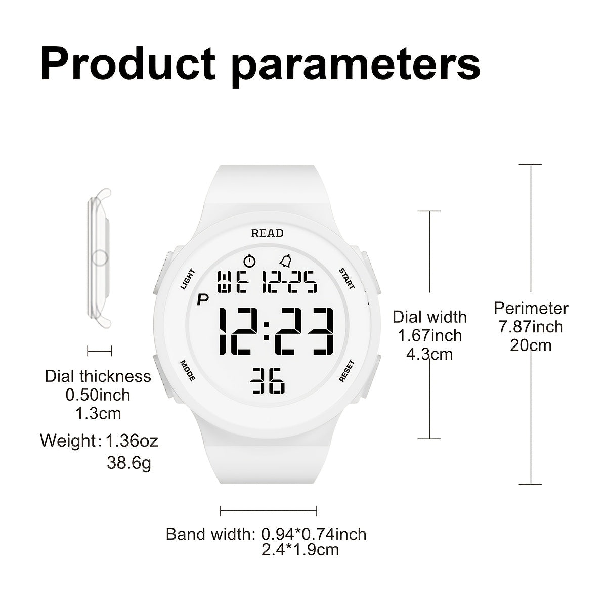 Unisex Modern Wrist Watch with LED Display Stainless Steel Case and Band