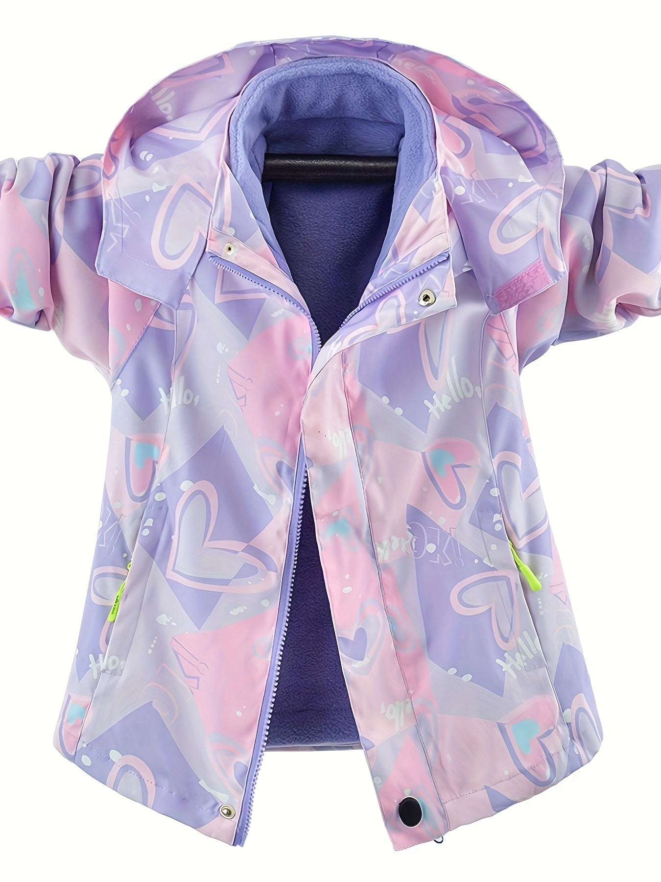 Polyester 3-in-1 Waterproof Hiking Coat with Removable Hood for Fall Winter Outdoor