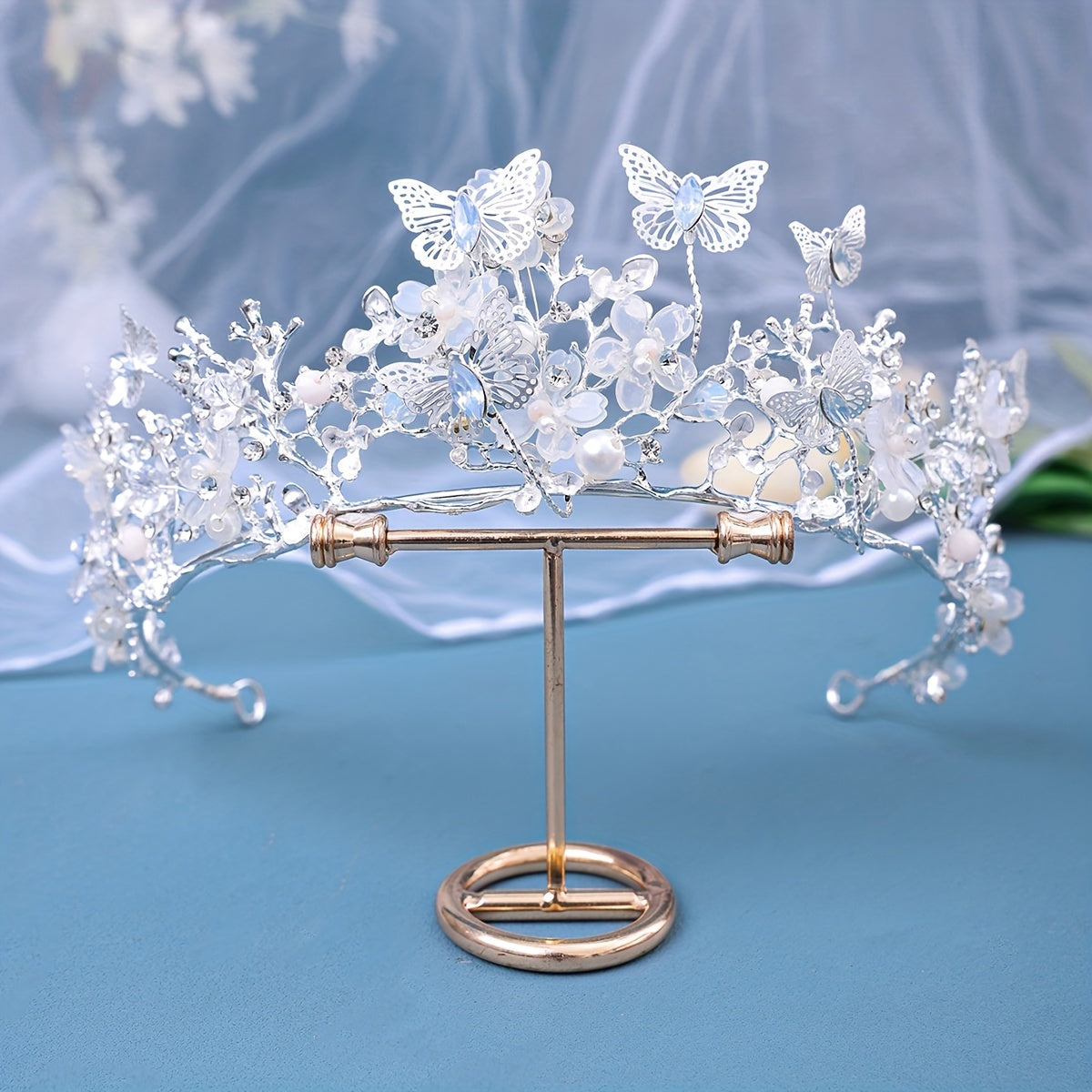 Luxurious Wedding Crown Headpiece Rhinestone Bridal Tiara for Brides and Formal Events