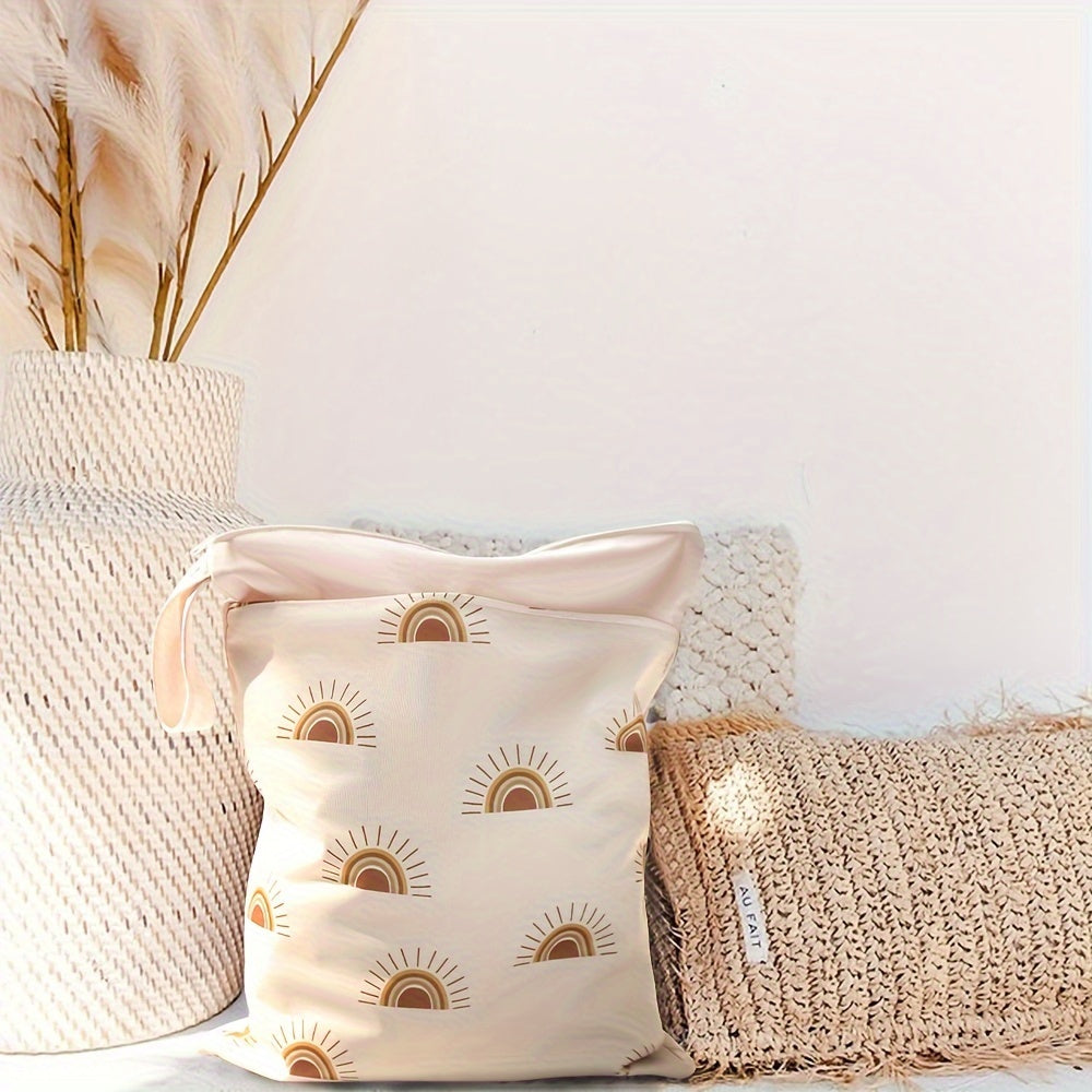 Waterproof Washable Travel Diaper Bag with Wet and Dry Compartments 30x40cm