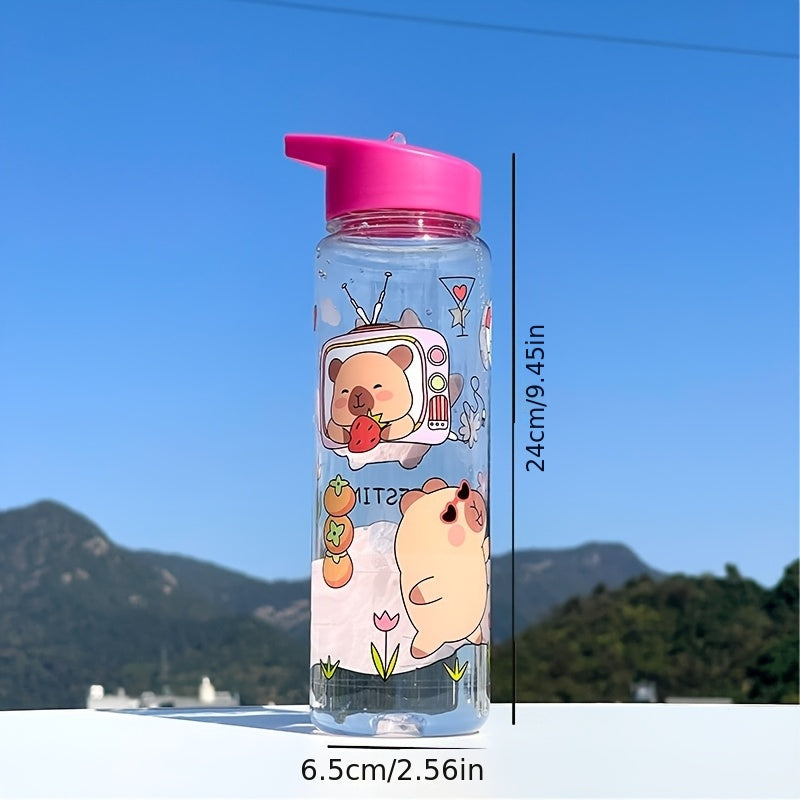Botella de agua de diseño de dibujos animados kawaii, ligera, lavable y libre de BPA para niños