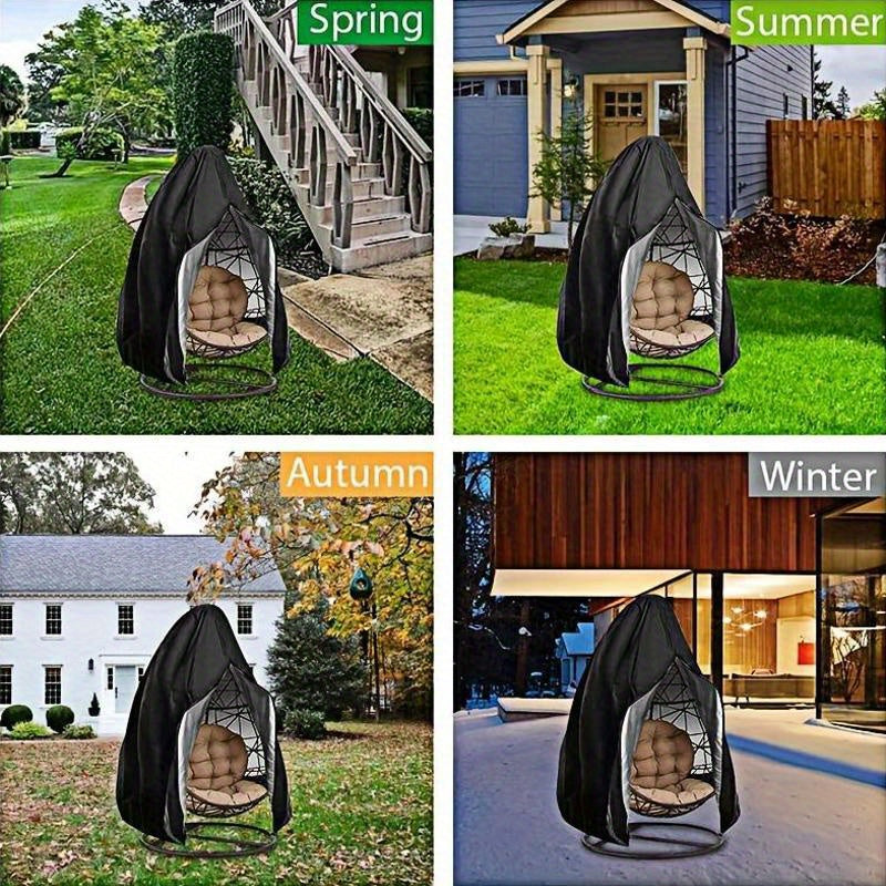 Qora suv o'tkazmaydigan tashqi wicker ikkilamchi tuxum o'rindiq qopqog'i 231.14 sm