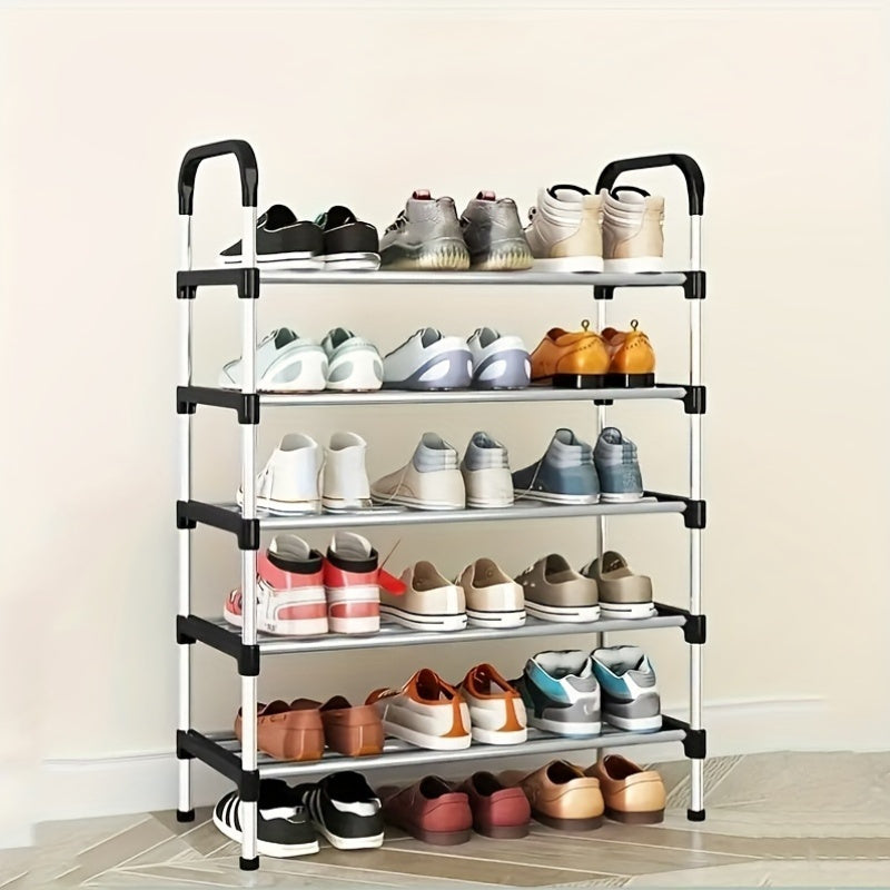 Multi-Layer Shoe Rack with Golden Connectors for Entryway and Bedroom Storage