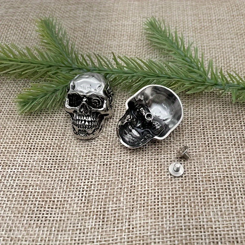 Set de hebillas de calavera de cuero para bolsos y accesorios de cuero DIY, 2 piezas