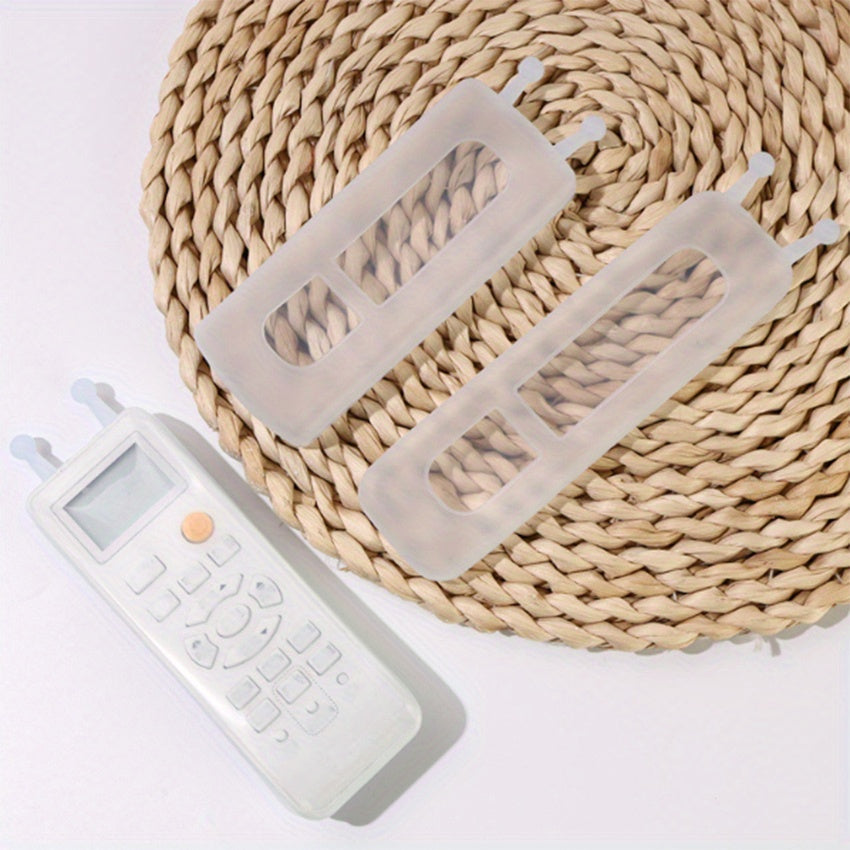 2 Pack Transparent Silicone Remote Covers for TV and AC Remotes Dustproof Durable Flexible Pink White