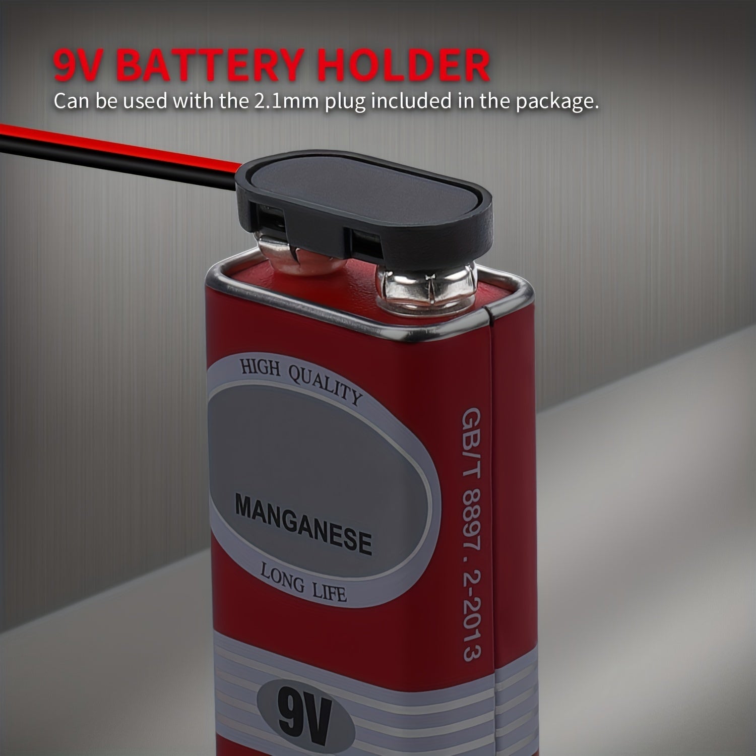 10Pcs 9V Battery Terminal Connectors with 150mm Cable Crocodile Clips and DC Male Plugs