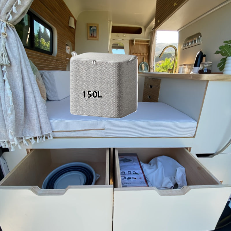 Большая сумка для хранения на холсте для одежды, игрушек и одеял дома или в автомобиле