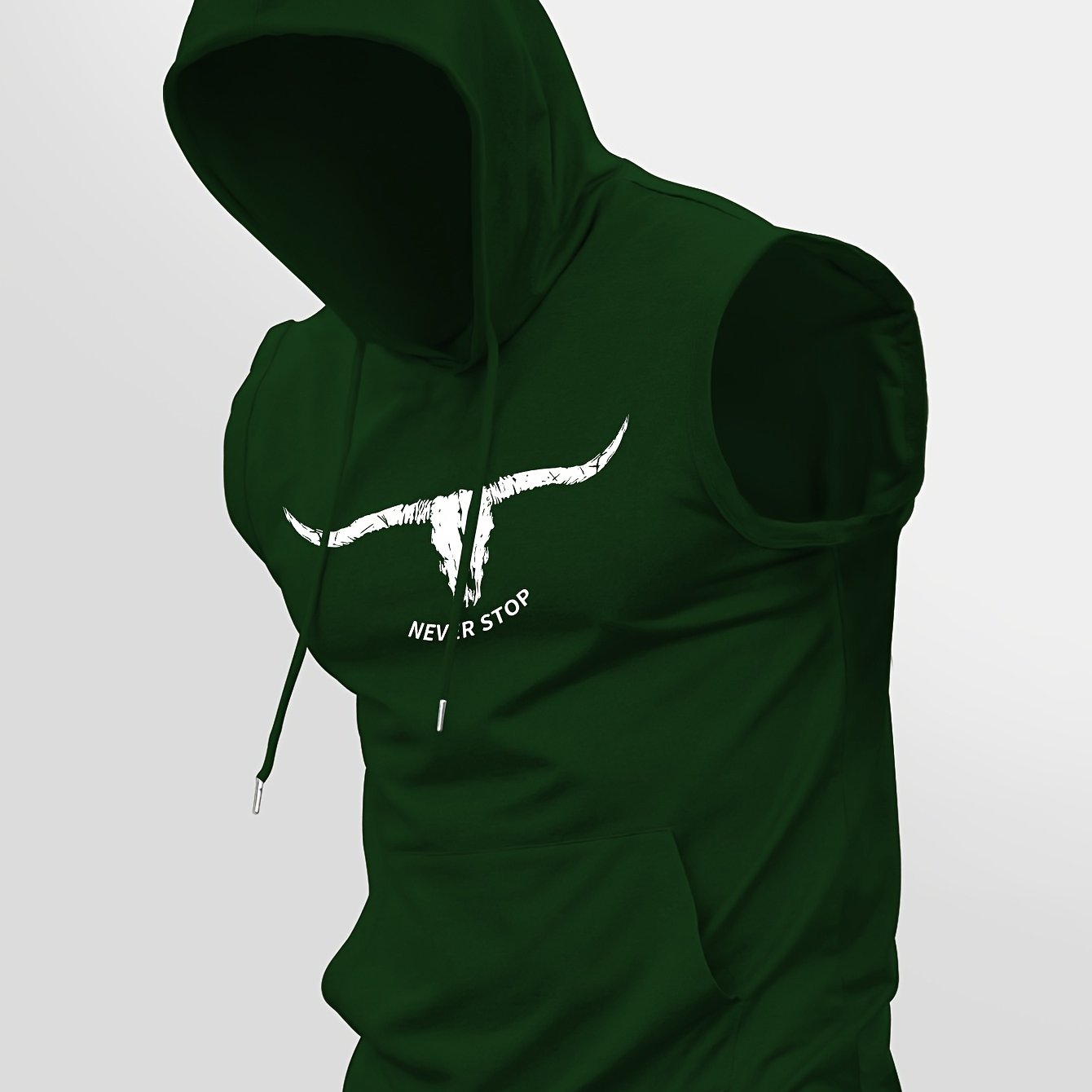 Men's Polyester Print Hooded Sports Vest for Summer