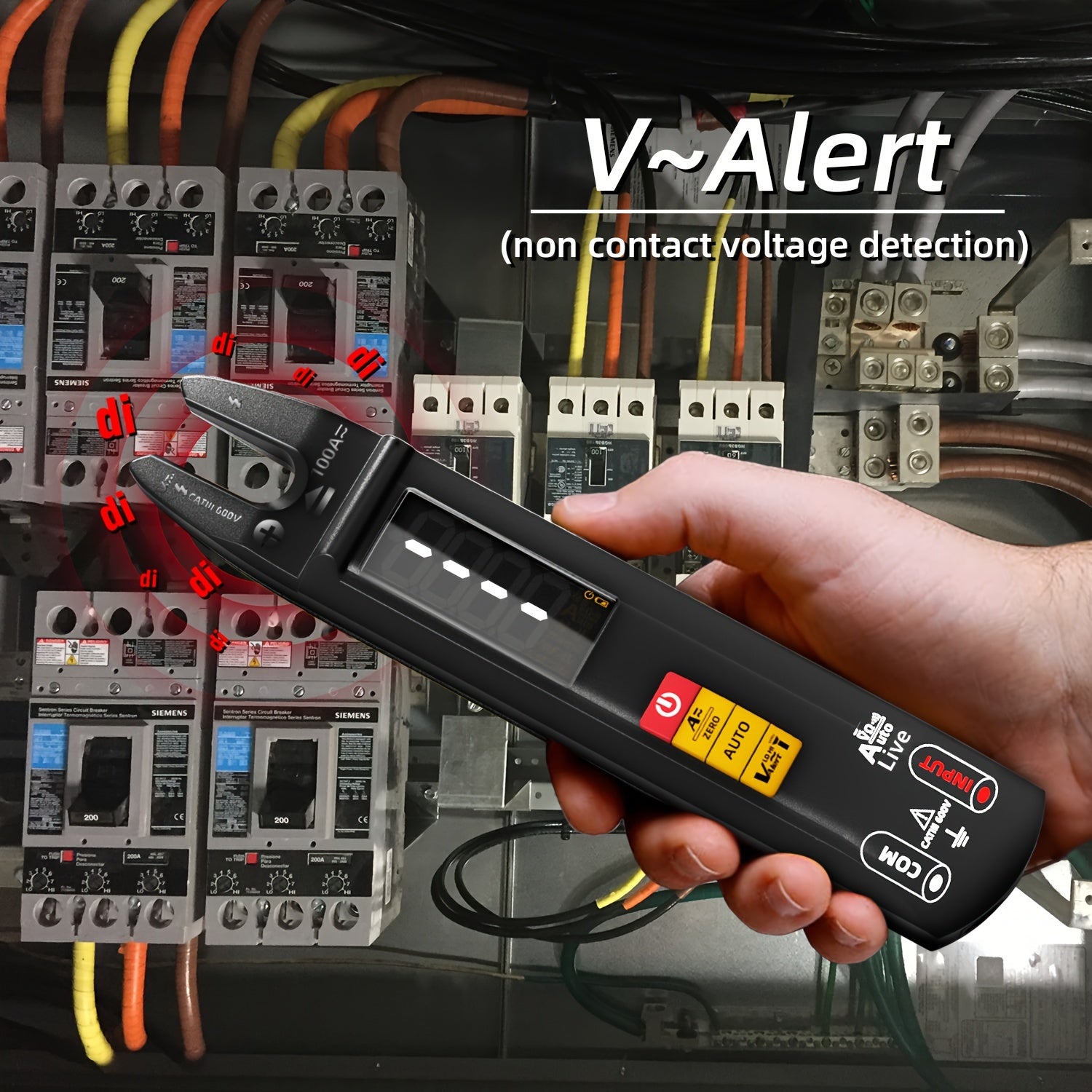 Pinza digital amperimétrica 100A DC/AC True-RMS Pantalla LCD recargable por USB