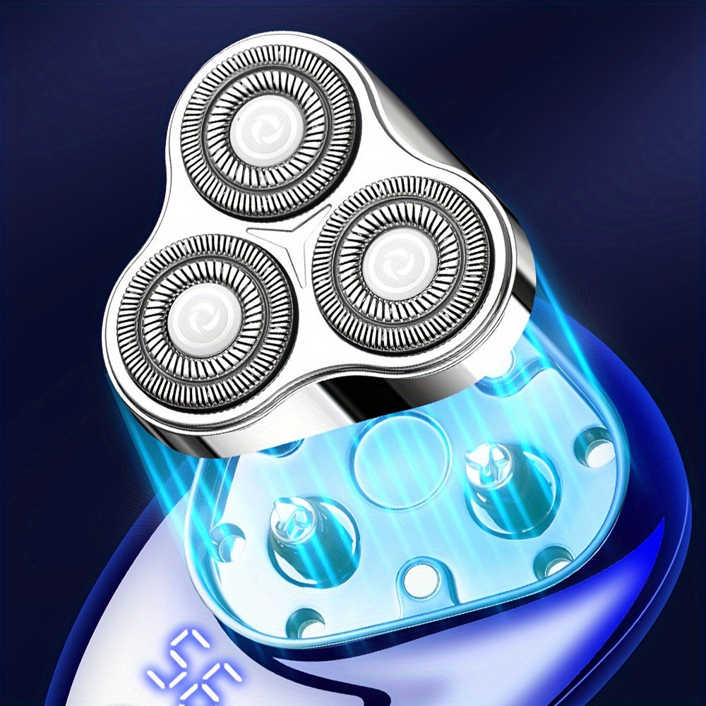 Afeitadora eléctrica para hombres, recargable por USB, húmeda y seca, con 3 hojas, herramienta de cuidado personal para viajes