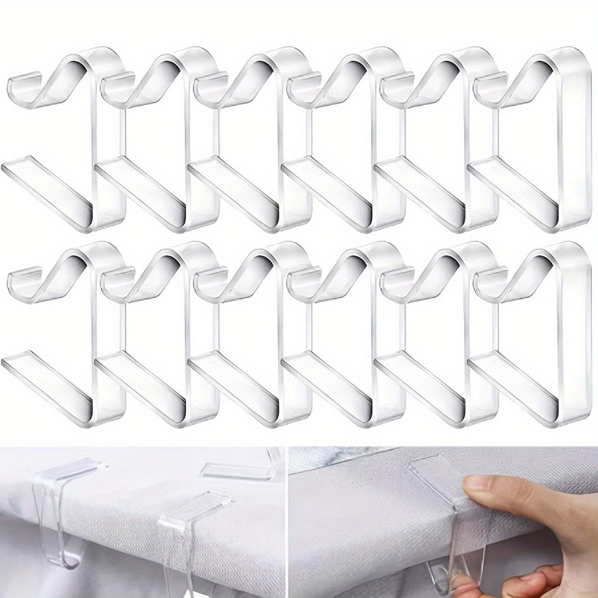 8-Pack Clear Plastic Tablecloth Clips for Indoor and Outdoor Events