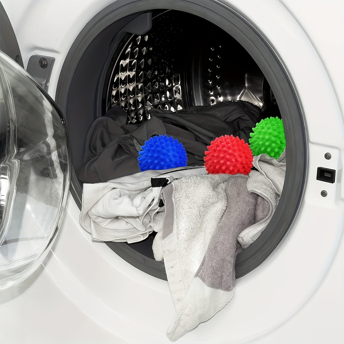 Set of 4 Reusable Laundry Balls for Clothes Dryer Tangle-Free Cleaning and Storage