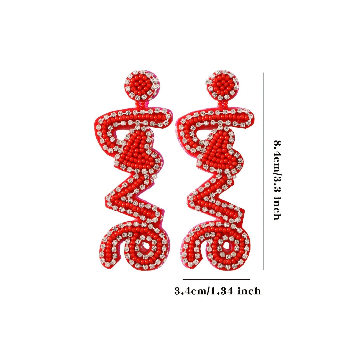 Pendientes de corazón con cuentas para mujer, estilo boho, rosa, blanco, acero inoxidable