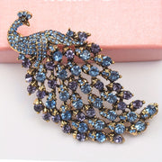 Women's Vintage Crystal Flower Brooch Large Exaggerated Lotus Design Jewelry