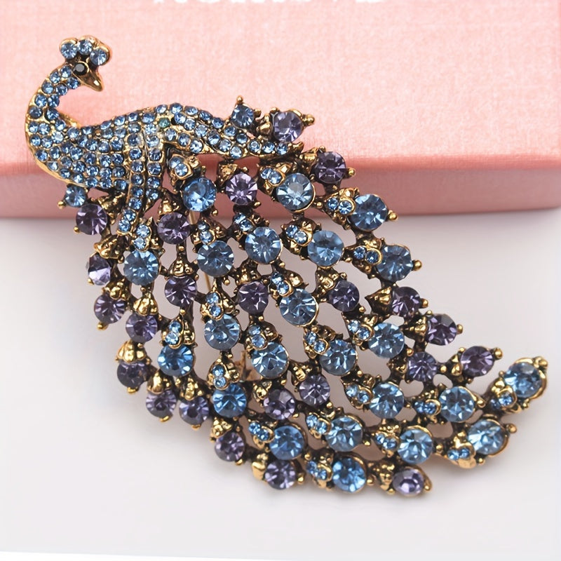 Women's Vintage Crystal Flower Brooch Large Exaggerated Lotus Design Jewelry