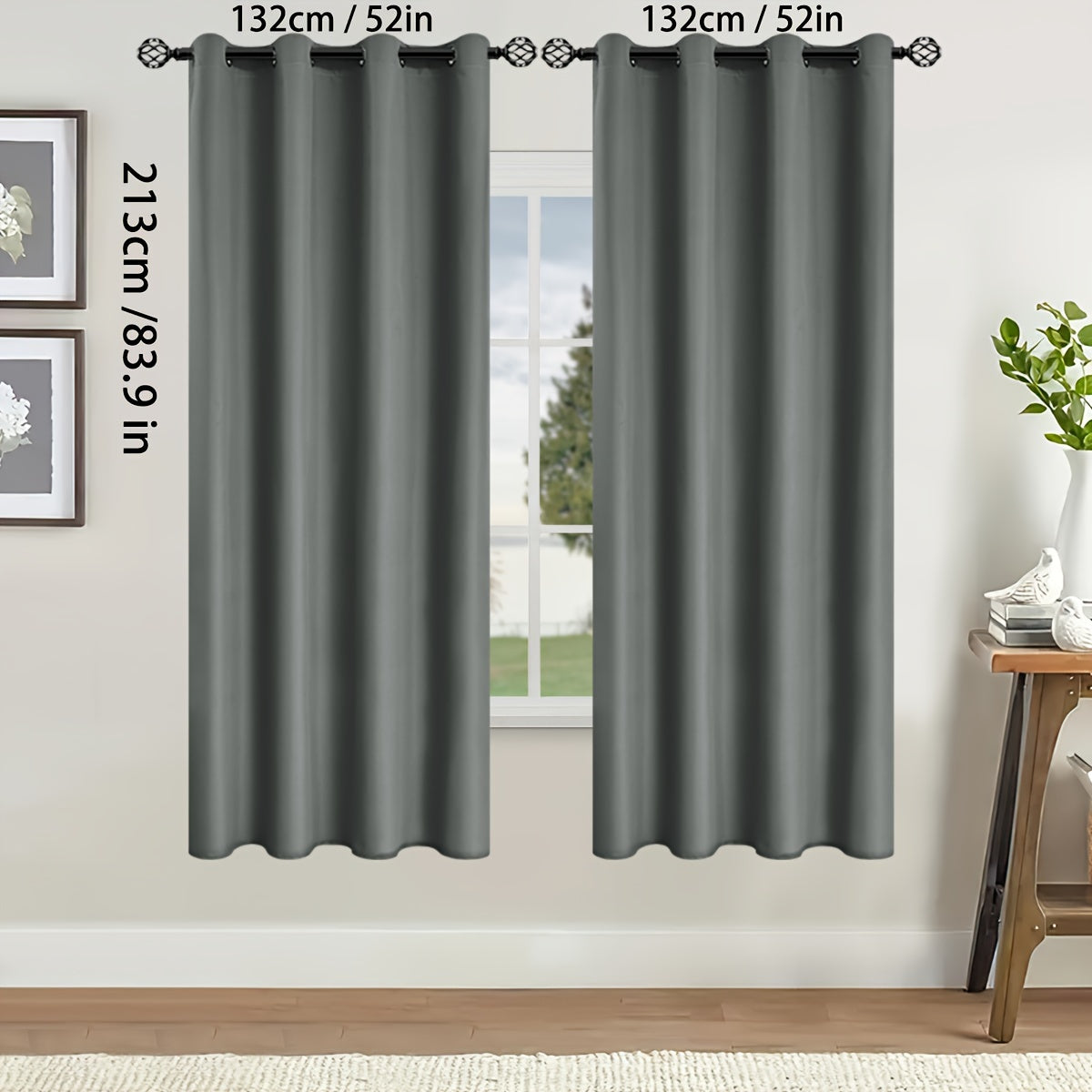 Blackout Curtains for Bedroom and Living Room, UV Protection, Easy Slide