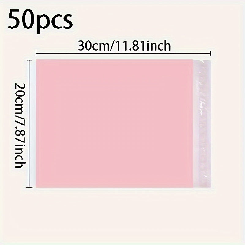 Pink Waterproof Self-Adhesive Courier Bags Bulk Pack of 50 for Shipping Clothes Books