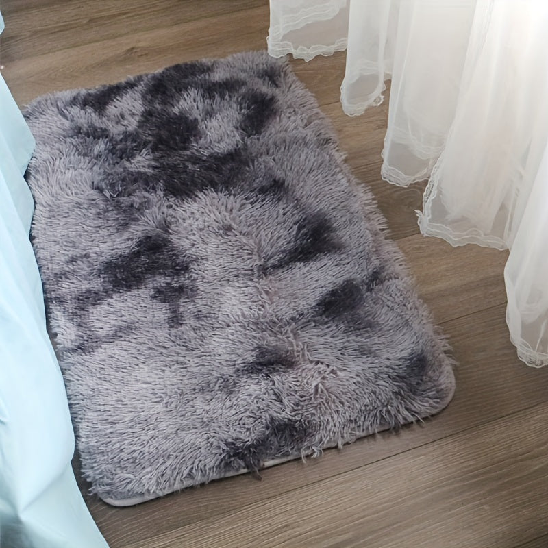 Light Gray Plush Floor Mat Non-Slip Bathroom Bedroom Living Room