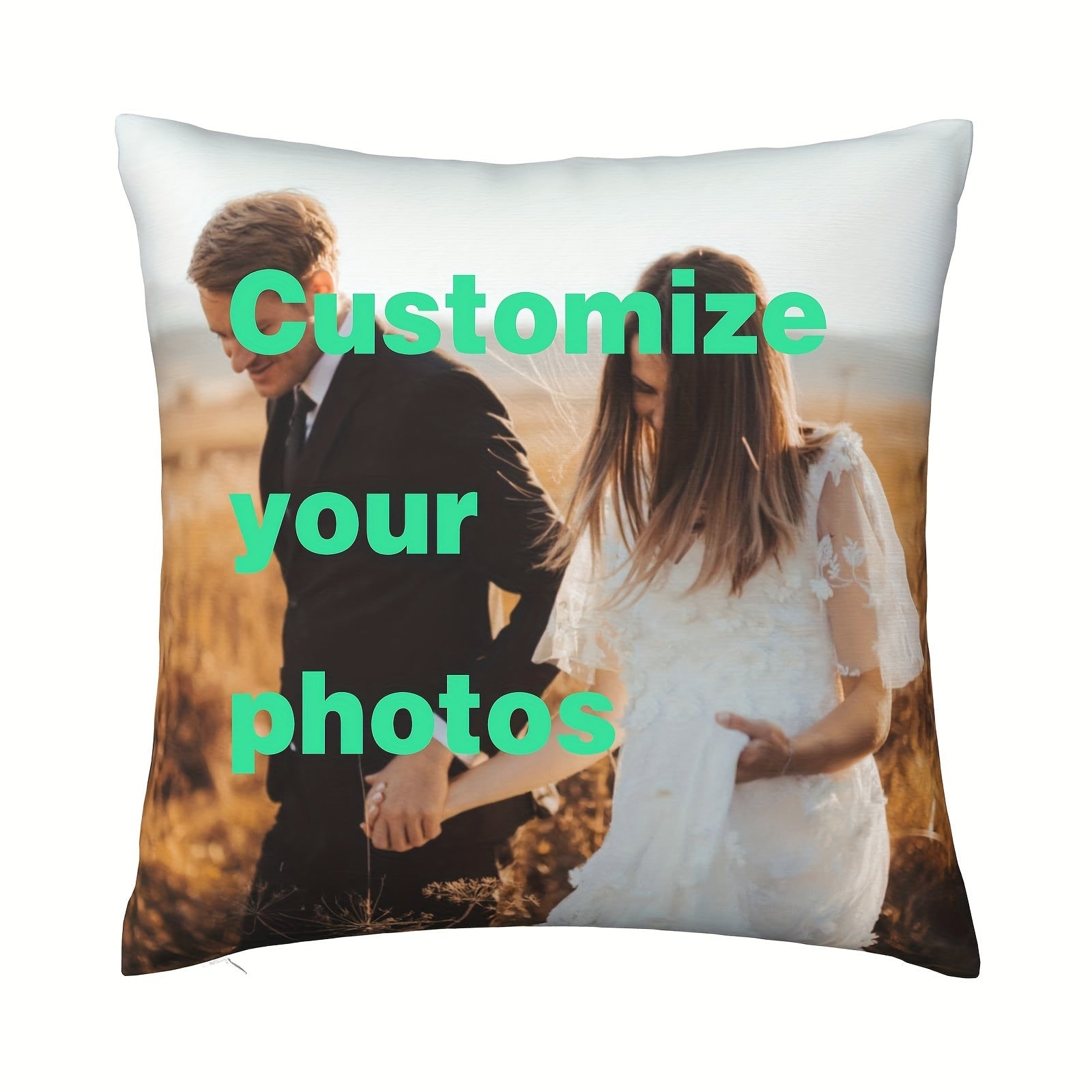 Personalized Photo Pillow Cover Soft Square Cushion for Home Decor Gift