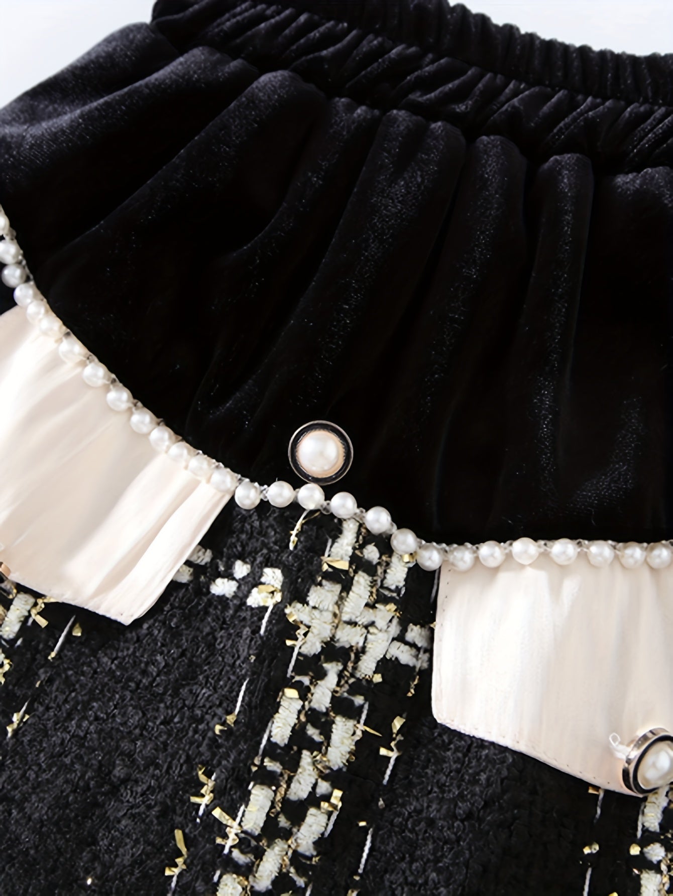 Girls Long Sleeve Tartan Suiting Set with Bow Decor for Spring Fall Activities