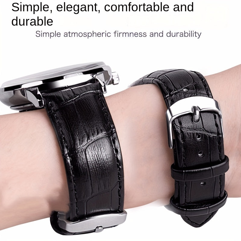 Genuine Leather Watch Bands 12mm 18mm 20mm 22mm Compatible with Smartwatches