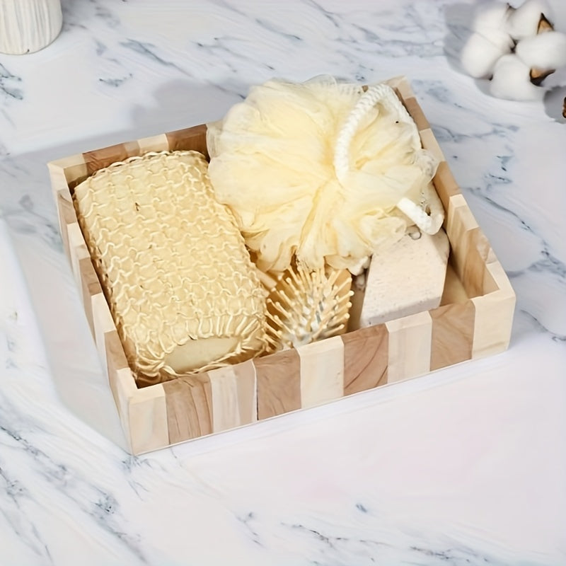 Unscented Exfoliating Spa Kit with Heart and Square Sponges for Relaxation