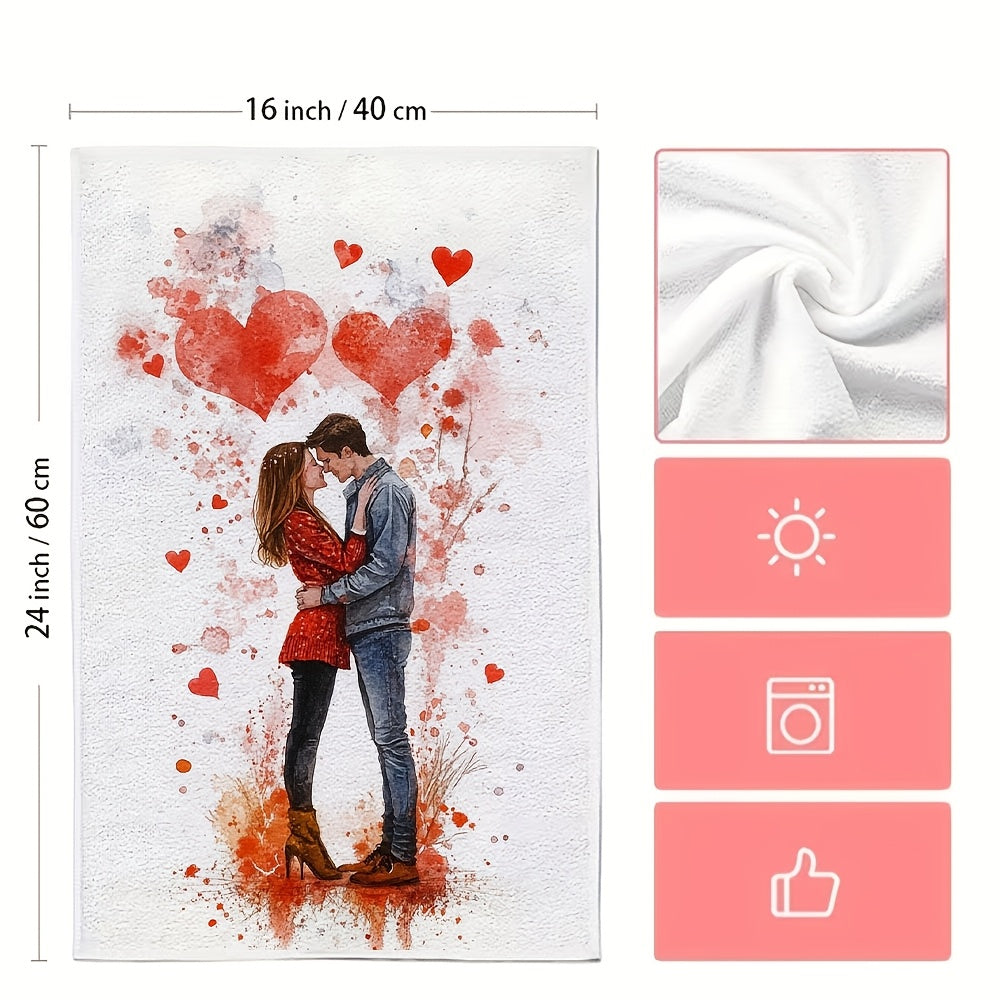 Valentine's Day uchun yumshoq oshxona sochiqlari, 40x60cm, singdiruvchi, mashina yuvishga mos