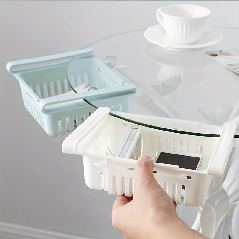 Kitchen Refrigerator Organizer with Drainage Shelf Rack and Storage Basket